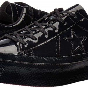 Converse OneStar Platform in black patent